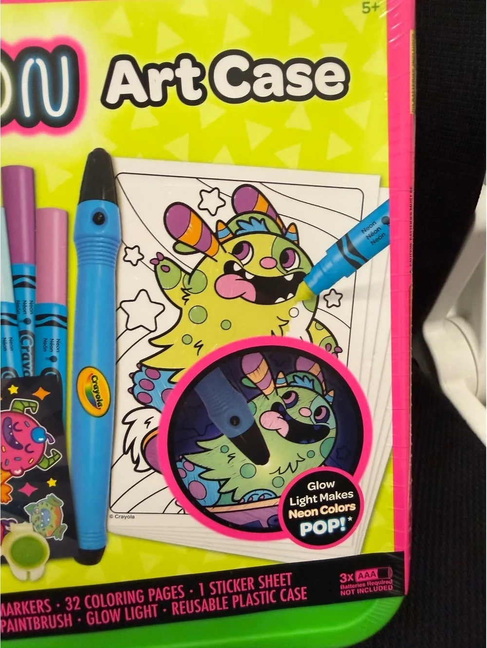 Crayola Neon Art Case Set Glow Light Markers Crayons Paint 50+ Pcs Plastic NIP